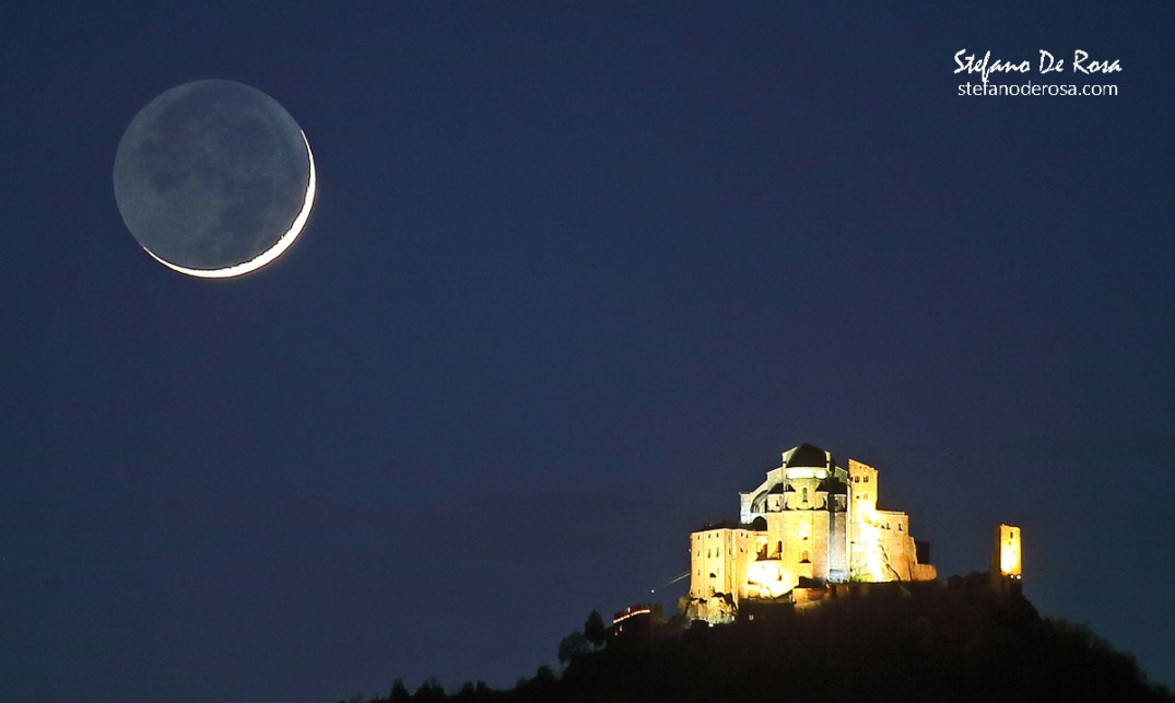 Crescent Moon and The Sacra di San Michele