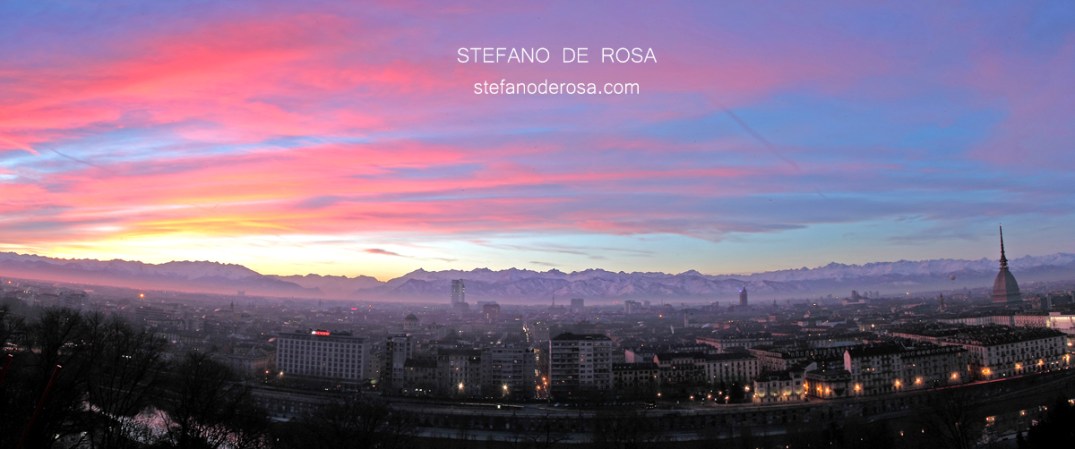 Sunset show over Turin