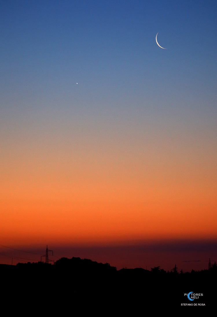 Crescent Moon and Venus conjunction