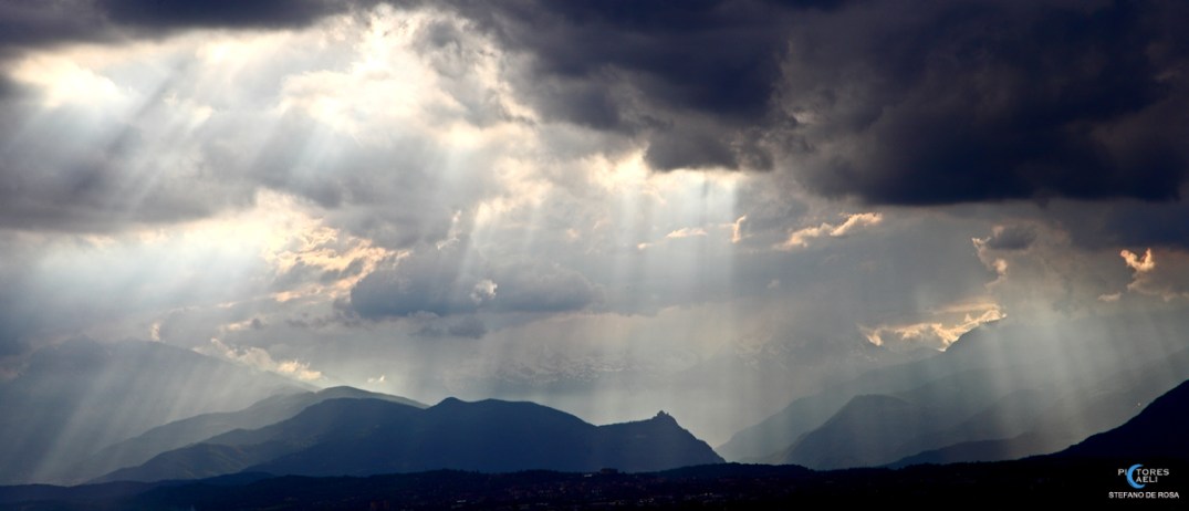 Rays over the Alps and the Sacra di San Michele