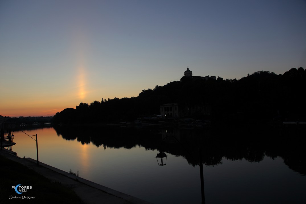 Sun Pillar over river Po