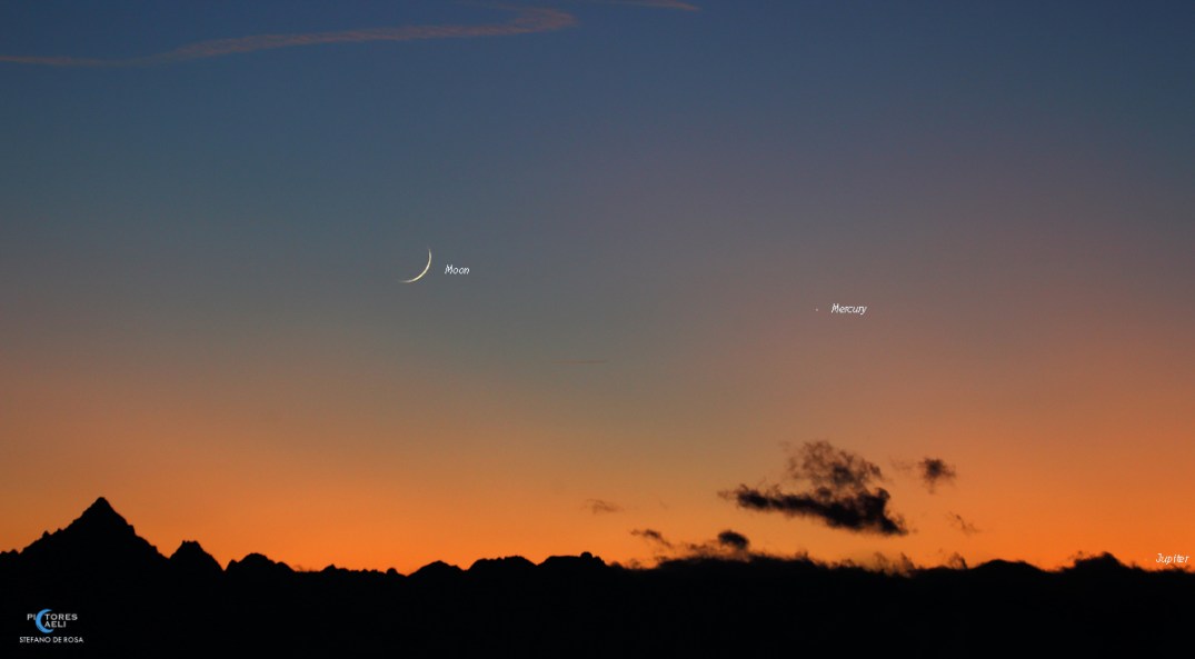 Moon - Mercury - Jupiter and Monviso_Labels